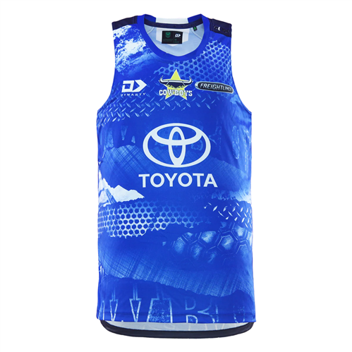 DYNASTY NORTH QUEENSLAND COWBOYS TRAINING SINGLET BLUE