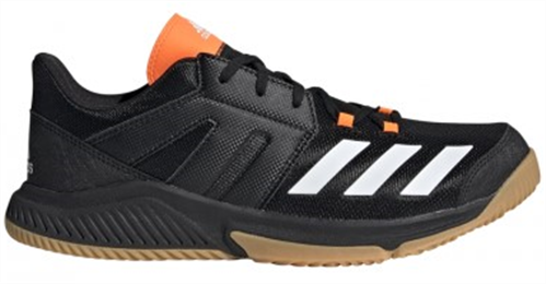 adidas Essence Core Black/White/Solar Orange Mens Indoor Court Shoes |  Players Rackets NZ