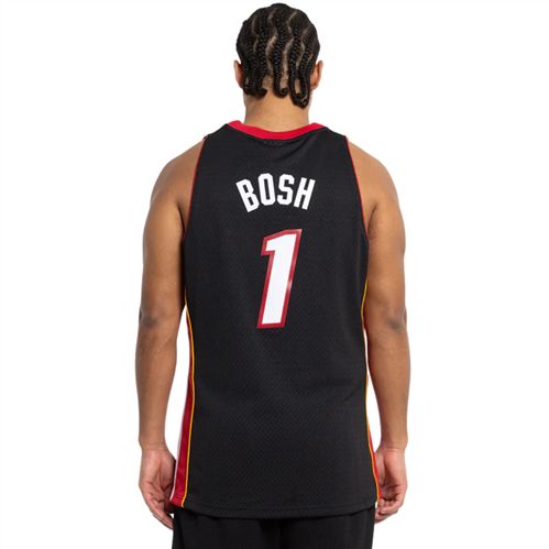 Men's Mitchell & Ness Chris Bosh Red Miami Heat 2013 Mesh Name & Number  T-Shirt