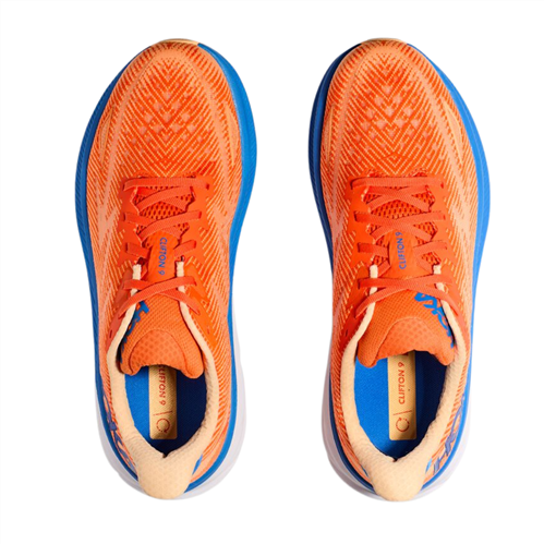 HOKA Clifton 9 Men’s Running Shoes – Vibrant Orange / Impala | Players ...
