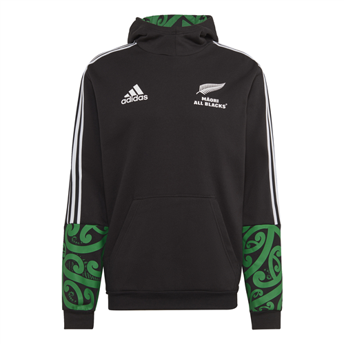 adidas Maori All Blacks Hoodie Black Tea Green 2022 Players Rugby NZ