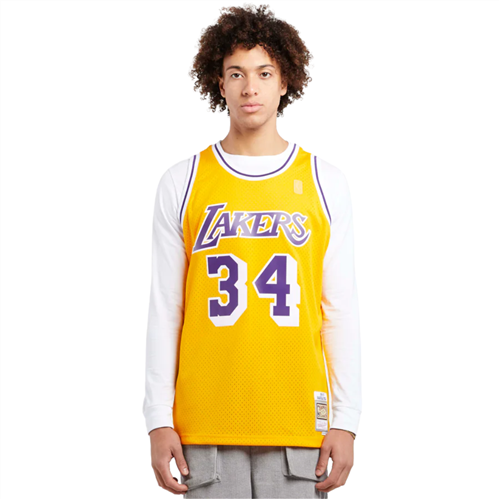 Mitchell & Ness Los Angeles Lakers #34 Shaquille O'Neal yellow Swingman  Jersey