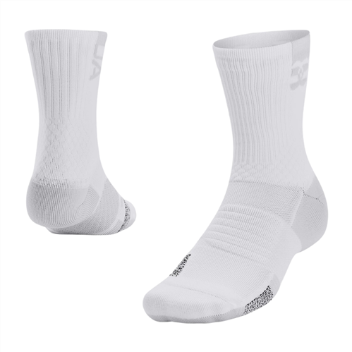 Under Armour AD Playmaker Crew Sock – White / Halo Grey | Players Sports NZ