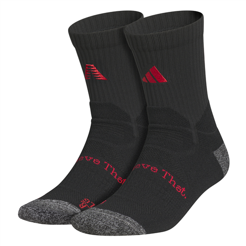ADIDAS AE CRAZY LITE PERFORMANCE CREW SOCKS - BLACK/RUBY