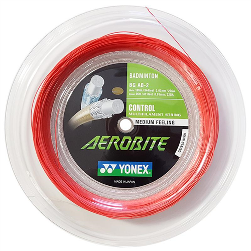 YONEX AEROBITE BADMINTON STRINGS - WHITE/RED 200M REEL