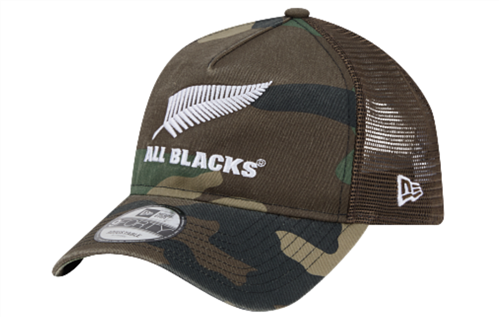 NEW ERA ALL BLACKS CAMO 9FORTY A-FRAME TRUCKER CAP