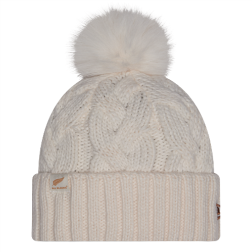 NEW ERA ALL BLACKS CABLE FAUX FUR KNIT BEANIE