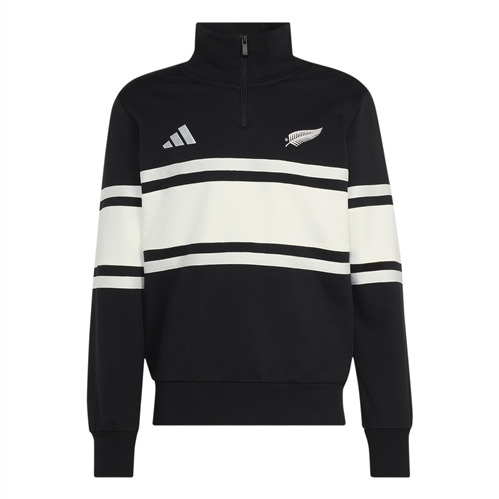ADIDAS ALL BLACKS LEISUREWEAR QUARTER ZIP SWEATSHIRT