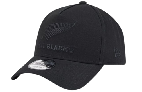 NEW ERA ALL BLACKS 9FORTY BLACK LOGO A-FRAME SNAPBACK CAP
