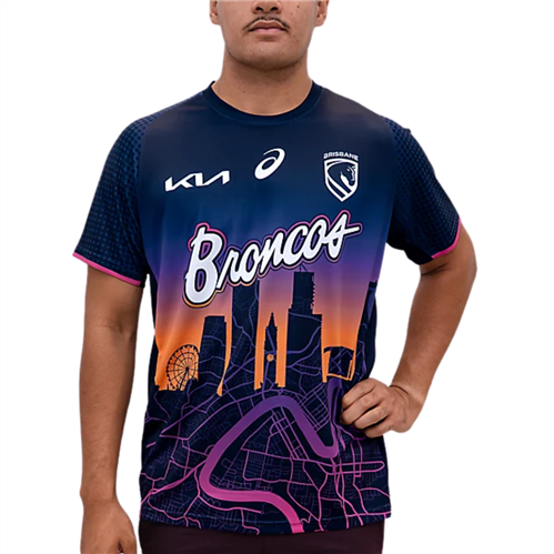 ASICS BRISBANE BRONCOS RUN OUT TEE