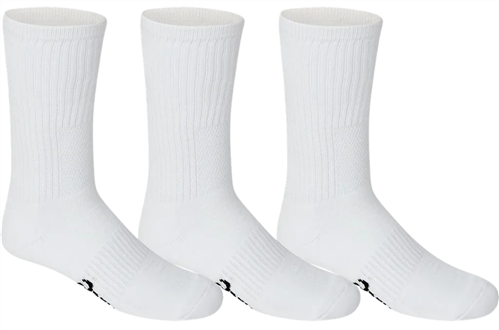 ASICS PACE CREW SOCKS 3 PACK - WHITE