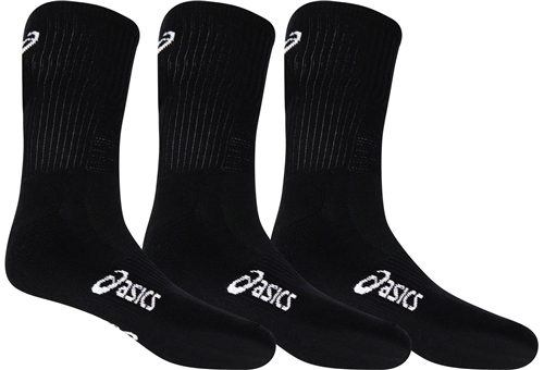 ASICS PACE CREW SOCKS 3 PACK - BLACK
