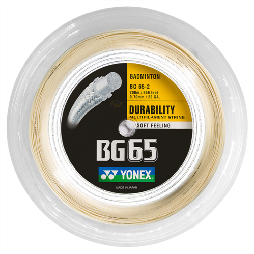 YONEX BG65 BADMINTON STRINGS - AMBER 200M REEL