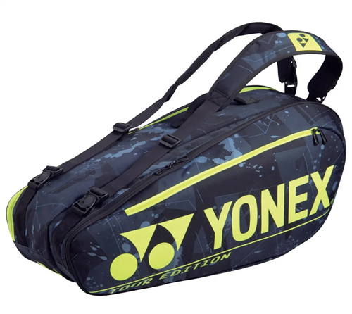 YONEX PRO 6 RACKET BAG BLACK/YELLOW