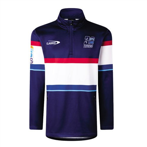 CLASSIC BLUES QUARTER ZIP FLEECE TOP