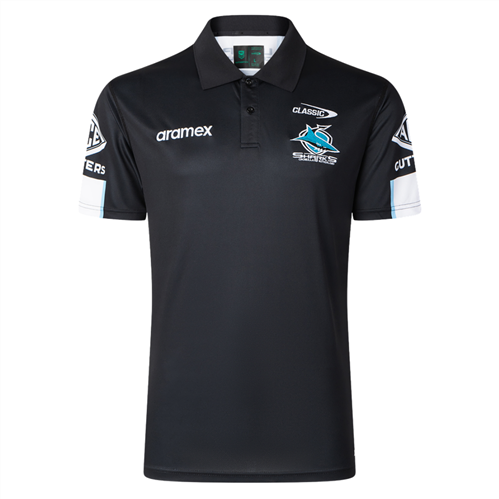 CLASSIC CRONULLA SHARKS MEDIA POLO BLACK