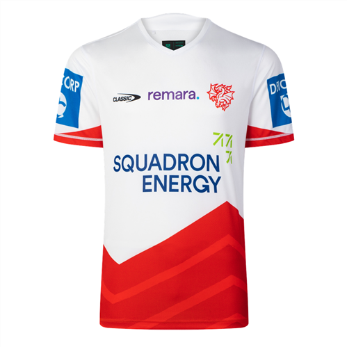 CLASSIC ST. GEORGE DRAGONS PRO TRAINING TEE WHITE/RED