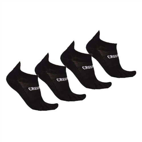 CREEPERS ANKLE MERINO TOE SOCKS 2.0 BLACK (4 PACK)