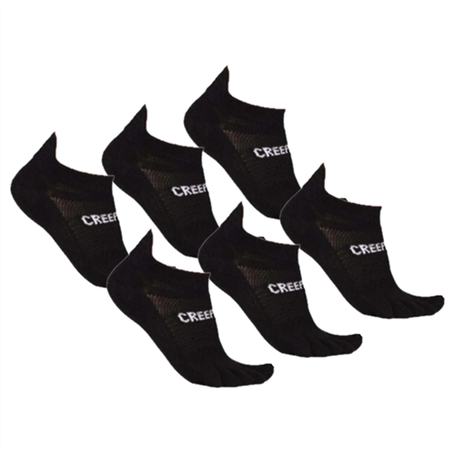 CREEPERS ANKLE MERINO TOE SOCKS 2.0 BLACK (6 PACK)