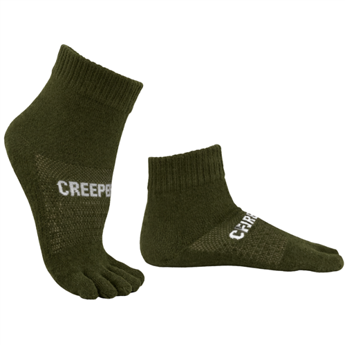 CREEPERS QUARTER CREW MERINO TOE SOCKS - CAMO TOES