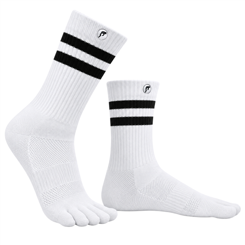 CREEPERS ICONIC TOE SOCKS - WHITE/BLACK STRIPES