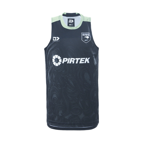 DYNASTY NZRL KIWIS KIDS' TRAINING SINGLET BLACK