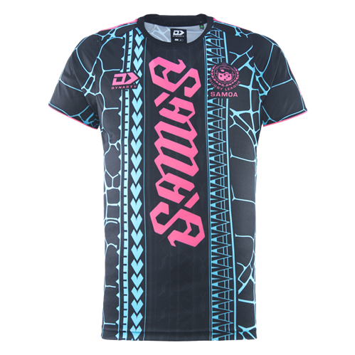 DYNASTY TOA SAMOA CAPTAINS RUN TEE BLACK/FLURO