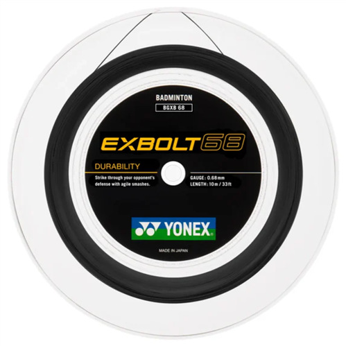 YONEX EXBOLT 68 BADMINTON STRINGS - BLACK 200M REEL