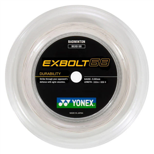 YONEX EXBOLT 68 BADMINTON STRINGS - WHITE 200M REEL
