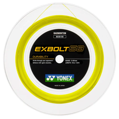 YONEX EXBOLT 68 BADMINTON STRINGS - YELLOW 200M REEL