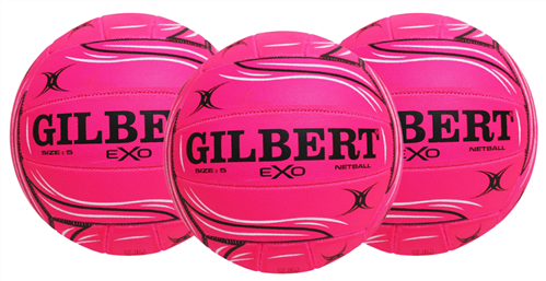 GILBERT EXO PINK NETBALL 3 PACK