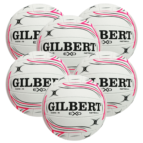 GILBERT EXO WHITE NETBALL 6 PACK