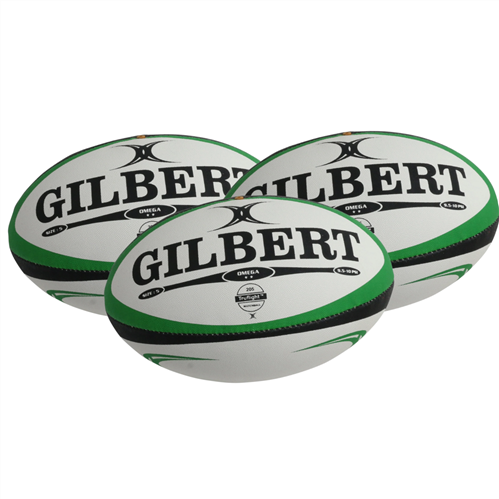 GILBERT OMEGA MATCH RUGBY BALL 3 PACK