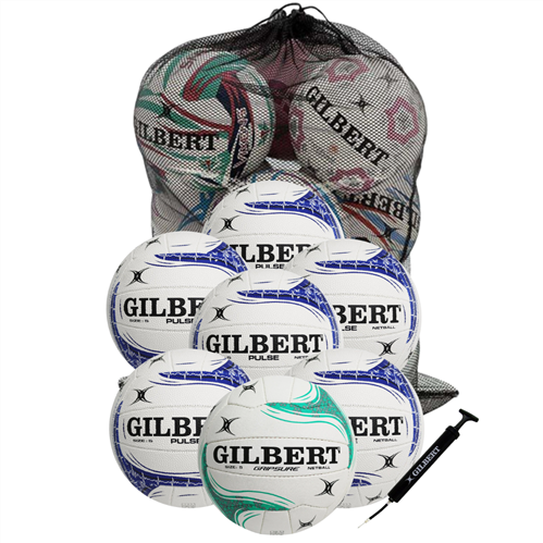GILBERT PULSE TEAM NETBALL PACK WHITE/BLUE