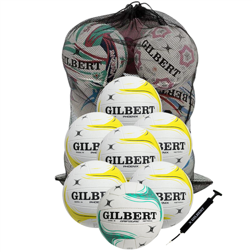 GILBERT SENIOR TEAM NETBALL PACK WHITE/YELLOW
