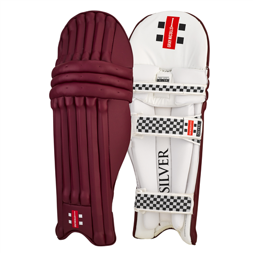 GRAY-NICOLLS SILVER MAROON BATTING PADS