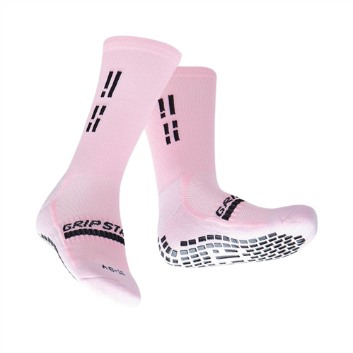 GRIP STAR CREW GRIP SOCKS - PASTEL PINK