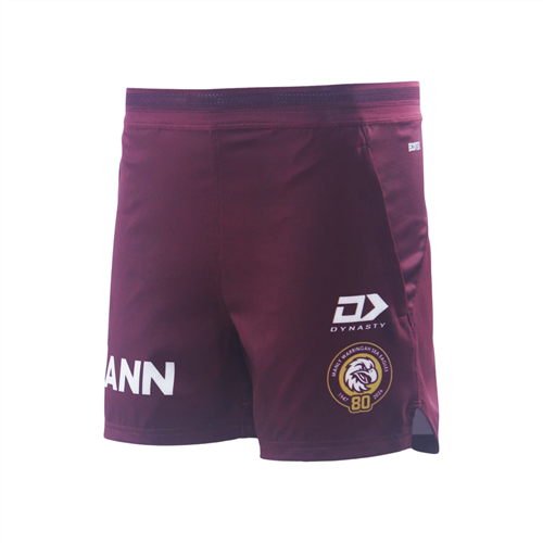 DYNASTY MANLY SEA EAGLES KIDS' GYM SHORTS MAROON