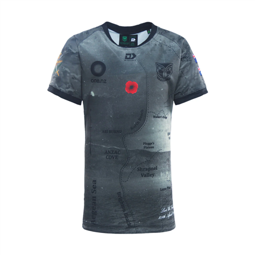 DYNASTY NZ WARRIORS KIDS' ANZAC WARM UP TEE