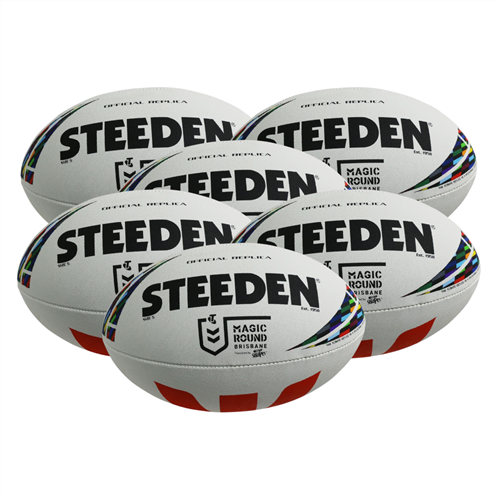 STEEDEN NRL MAGIC ROUND REPLICA LEAGUE BALL 6 PACK