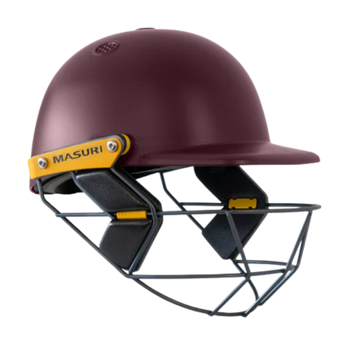 MASURI T-LINE PLUS STEEL MAROON JUNIOR CRICKET HELMET