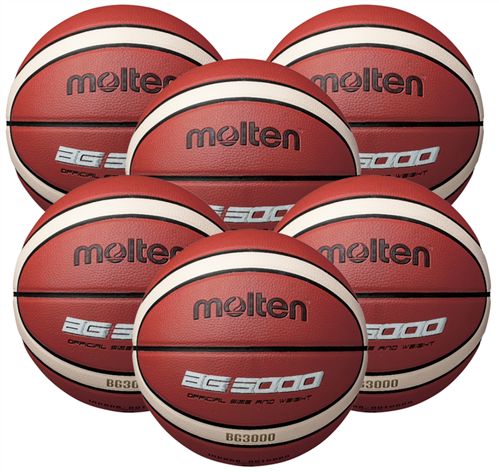 MOLTEN BG3000 SYNTHETIC LEATHER BASKETBALL 6 PACK