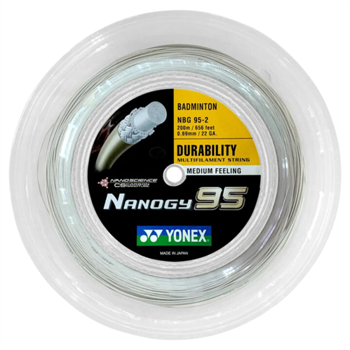 YONEX NANOGY 95 BADMINTON STRINGS - GREY 200M REEL