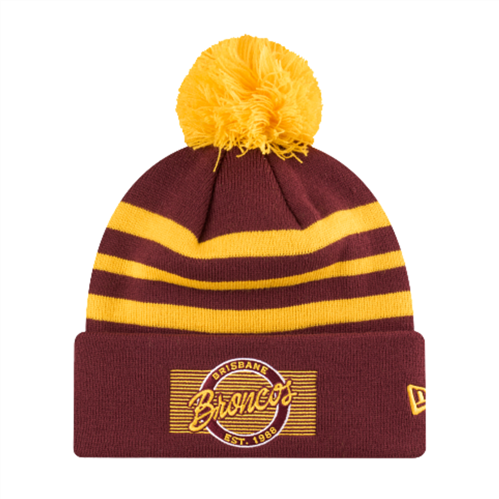 NEW ERA BRISBANE BRONCOS BADGED LOGO KNIT BEANIE