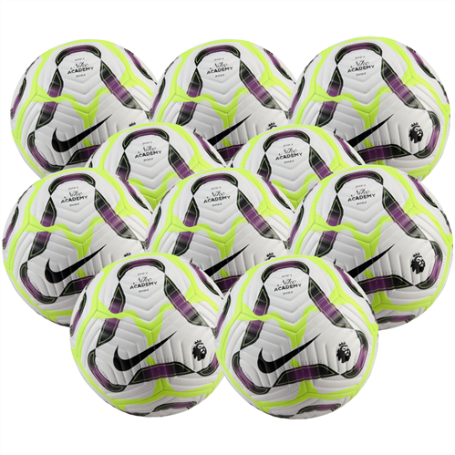 NIKE EPL ACADEMY TEAM FOOTBALL WHITE/BOLD BERRY 10 PACK