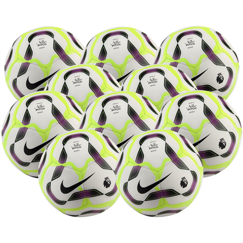 NIKE EPL PITCH FOOTBALL WHITE/BOLD BERRY 10 PACK