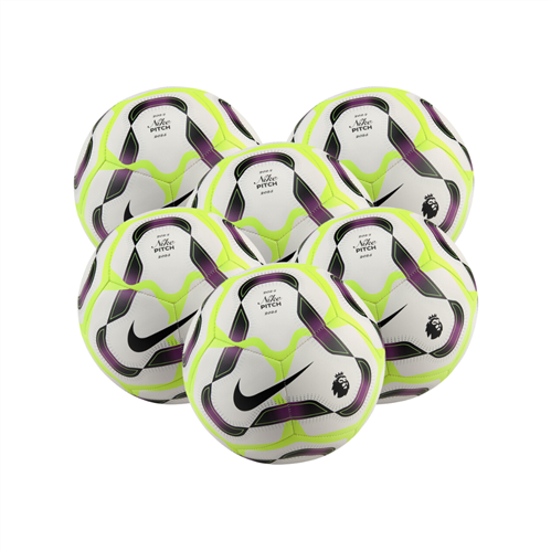 NIKE EPL PITCH FOOTBALL WHITE/BOLD BERRY 6 PACK