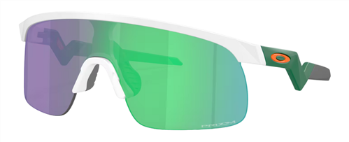 OAKLEY YTH RESISTOR MATTE WHITE PRIZM JADE SUNGLASSES