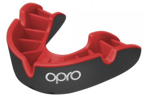 OPRO SILVER MOUTHGUARD BLACK/RED
