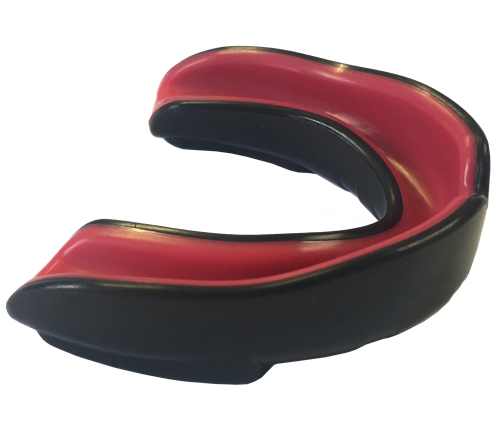 SILVER FERN DOUBLE LAYER MOUTHGUARD BLACK/RED
